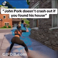 A Woman Is Playing A Video Game And Says " John Pork Doesn 'T Crash Out If You Found His House " GIF