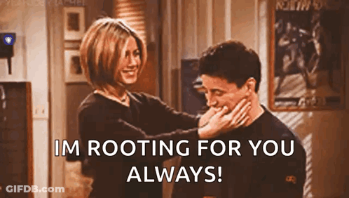 Woman Putting Hand On Man'S Face Saying Im Rooting For You Always GIF