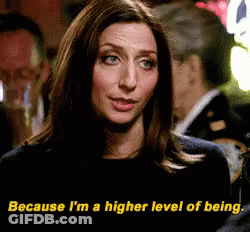 A Woman Is Saying Because I 'M A Higher Level Of Being . GIF