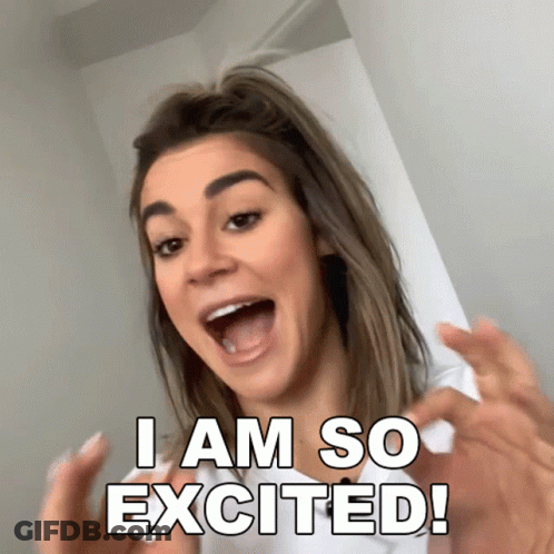 A Woman Is Saying I Am So Excited GIF