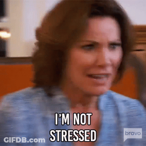 A Woman Is Saying I 'M Not Stressed On Bravo GIF