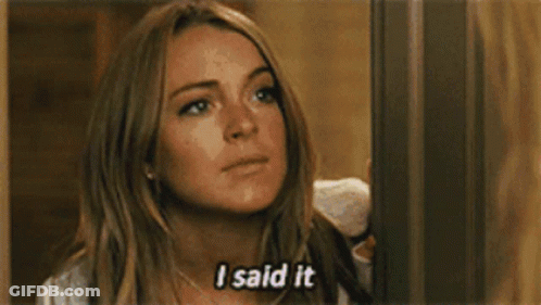 A Woman Is Saying I Said It While Looking At The Camera . GIF