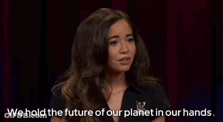 A Woman Is Saying That We Hold The Future Of Our Planet In Our Hands . GIF