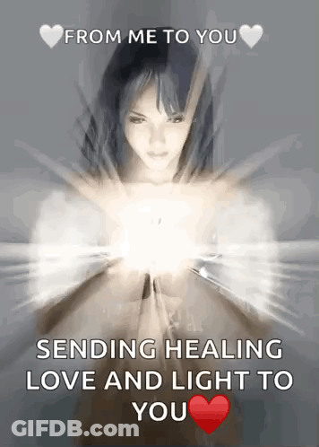 A Woman Is Sending Healing Love And Light To You . GIF