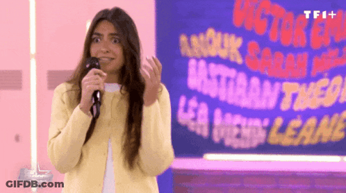 Woman Singing Into Microphone Victor Eva GIF