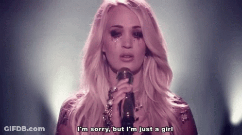 A Woman Is Singing Into A Microphone With Tears Running Down Her Face And Says I 'M Sorry GIF