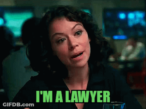Woman Sitting At Table Says I M A Lawyer GIF