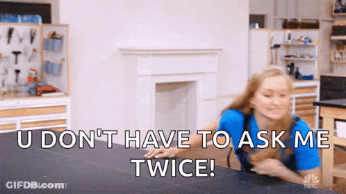 Woman Sitting At Table Saying You Don T Have To Ask GIF