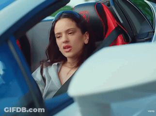 A Woman Is Sitting In A Car With A Seat Belt On GIF