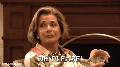 A Woman Is Sitting In A Chair Holding A Glass Of Wine And Saying " Oh Please " . GIF