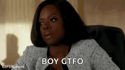 A Woman Is Sitting In A Chair With The Words `` Boy Gtfo '' Written On Her Face . GIF