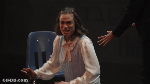 A Woman Is Sitting In A Chair With The Words " It 'S God 'S Plan " On The Bottom GIF