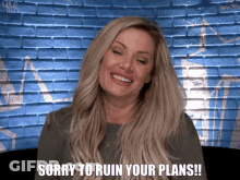 Woman Sitting By Brick Wall Saying Sorry GIF