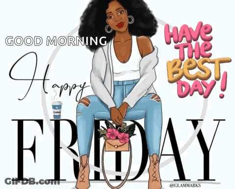 A Woman Is Sitting On A Chair With A Bouquet Of Flowers And A Cup Of Coffee In Her Hand . GIF