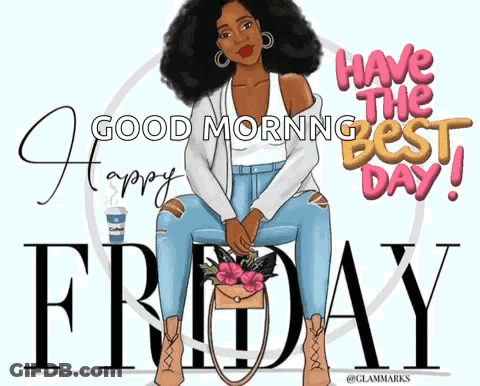 A Woman Is Sitting On A Chair With A Bouquet Of Flowers In Her Hand And A Cup Of Coffee . GIF