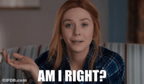 Woman Sitting On Couch Says Am I Right GIF