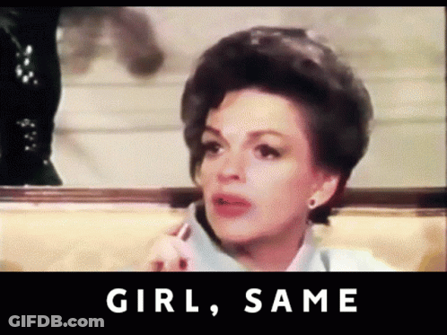 A Woman Is Sitting On A Couch Talking On A Cell Phone And The Words Girl Same Are Above Her . GIF
