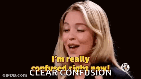 A Woman Is Smiling And Saying `` I 'M Really Confused Right Now '' . GIF