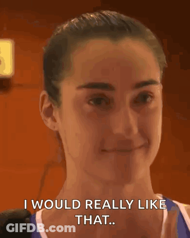 A Woman Is Smiling And Saying I Would Really Like That .. GIF