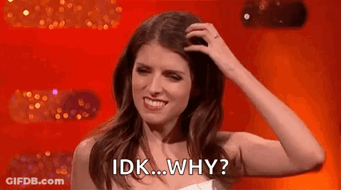 A Woman Is Smiling And Scratching Her Head With Her Hand . GIF