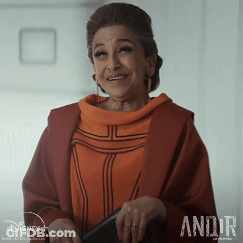 Woman Smiling In Disney Plus Andor Ad GIF