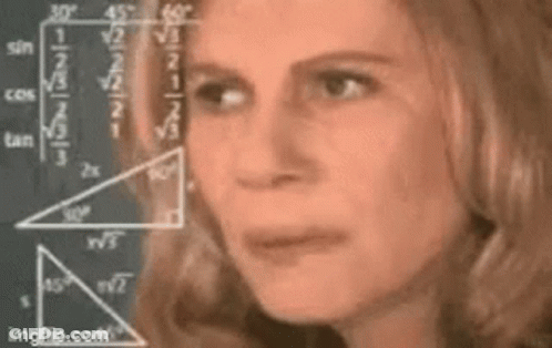 A Woman Is Standing In Front Of A Blackboard With Mathematical Equations . GIF