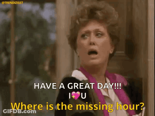 A Woman Is Standing In Front Of A Door And Saying Have A Great Day . GIF