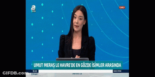 Woman Standing In Front Of Laptop On TV Screen GIF