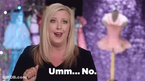 A Woman Is Standing In Front Of A Mannequin And Says Umm No . GIF
