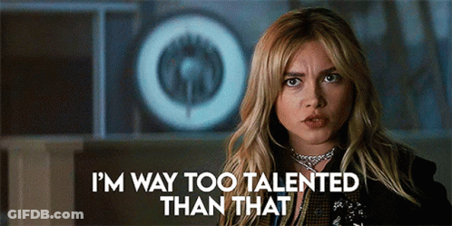 A Woman Is Standing In Front Of A Target And Says `` I 'M Way Too Talented Than That '' . GIF