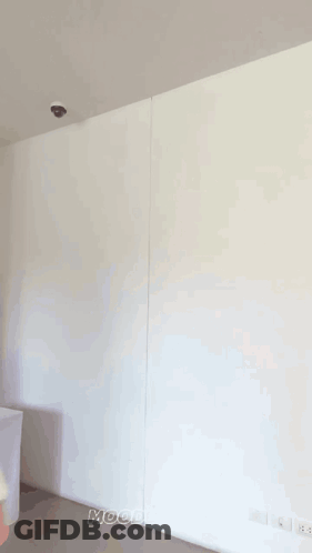 A Woman Is Standing In Front Of A White Wall And Smiling GIF