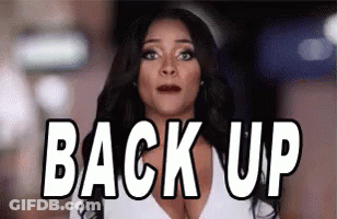 Woman Standing In Front Of Back Up GIF