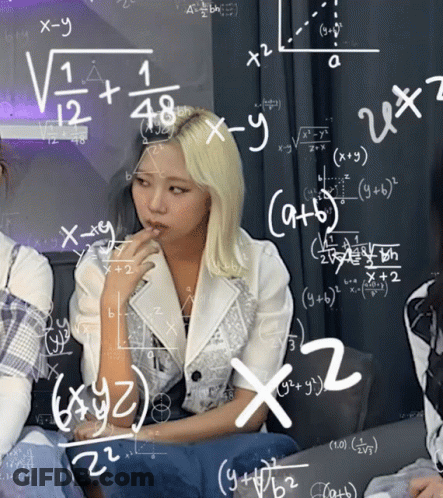 A Woman Is Surrounded By Mathematical Equations Including One That Says X = Y GIF