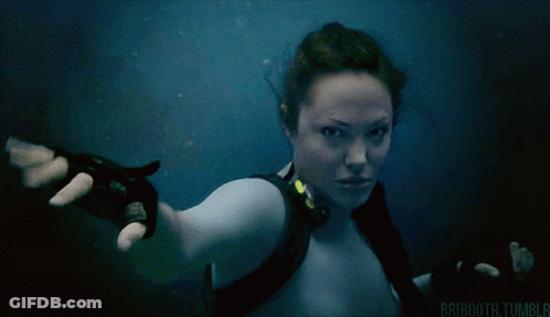 A Woman Is Swimming Underwater With The Words Bridooth.tumblr Written On The Bottom GIF