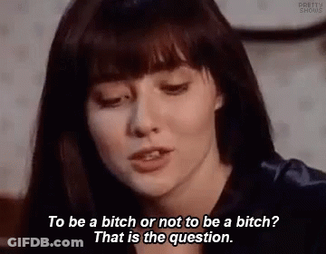 A Woman Is Talking About Being A Bitch And Not Being A Bitch . GIF