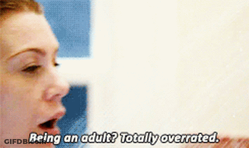 A Woman Is Talking About Being An Adult GIF