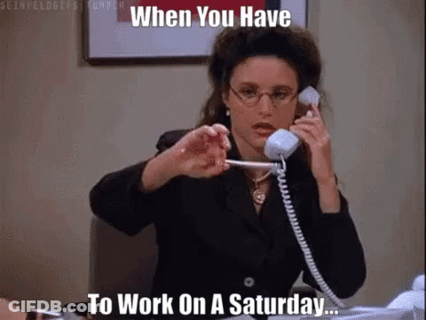 A Woman Is Talking On A Phone And Holding A Piece Of Meat In Her Hand . GIF