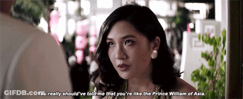 A Woman Is Talking To A Man And Says You Really Should Ve Told Me That You Re Like The Prince William Of Asia GIF