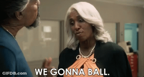 A Woman Is Talking To A Man In A Hospital Room And Saying We Gonna Ball . GIF