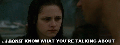 A Woman Is Talking To A Man With The Words I Don 'T Know What You 'Re Talking About GIF