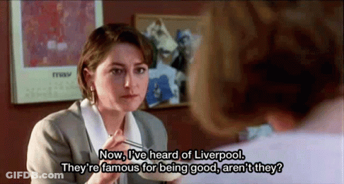 A Woman Is Talking To Another Woman And Says Now I 'Ve Heard Of Liverpool GIF