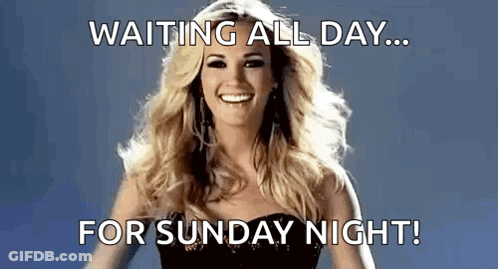 A Woman Is Waiting All Day For Sunday Night . GIF