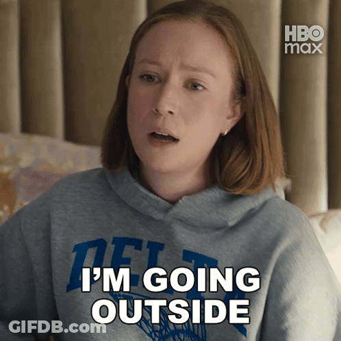 A Woman Is Wearing A Hoodie That Says I 'M Going Outside GIF