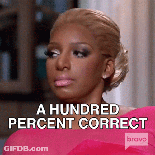 A Woman Is Wearing A Pink Dress And Says A Hundred Percent Correct GIF