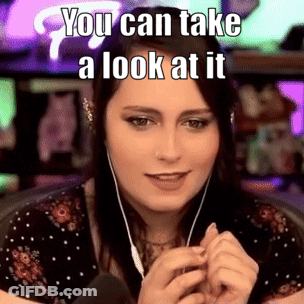 A Woman Is Wearing Headphones And A Meme Says You Can Take A Look At It GIF