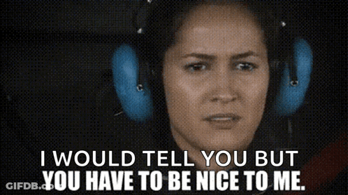 A Woman Is Wearing Headphones And Says I Would Tell You But You Have To Be Nice To Me GIF