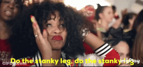 A Woman Making A Funny Face With The Words Do The Stanky Leg Do The Stanky GIF
