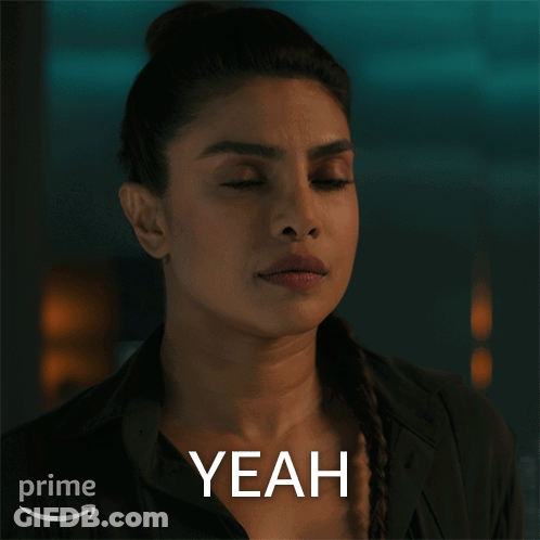 A Woman 'S Face Is Shown With The Word Yeah In Front Of Her GIF