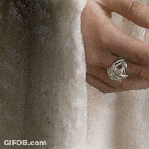 A Woman 'S Hand With A Ring On Her Finger GIF