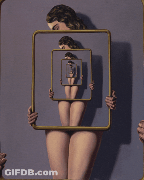 A Woman's Reflection Loop GIF